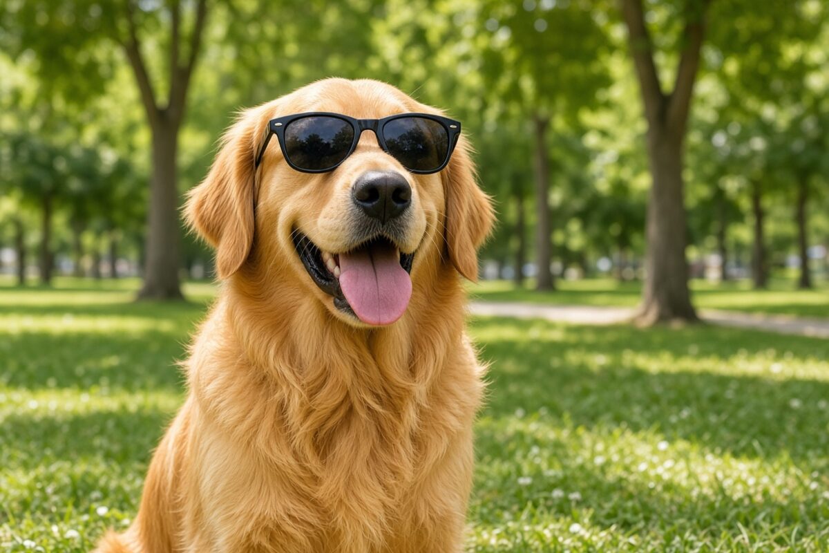 Dog in sunglasses