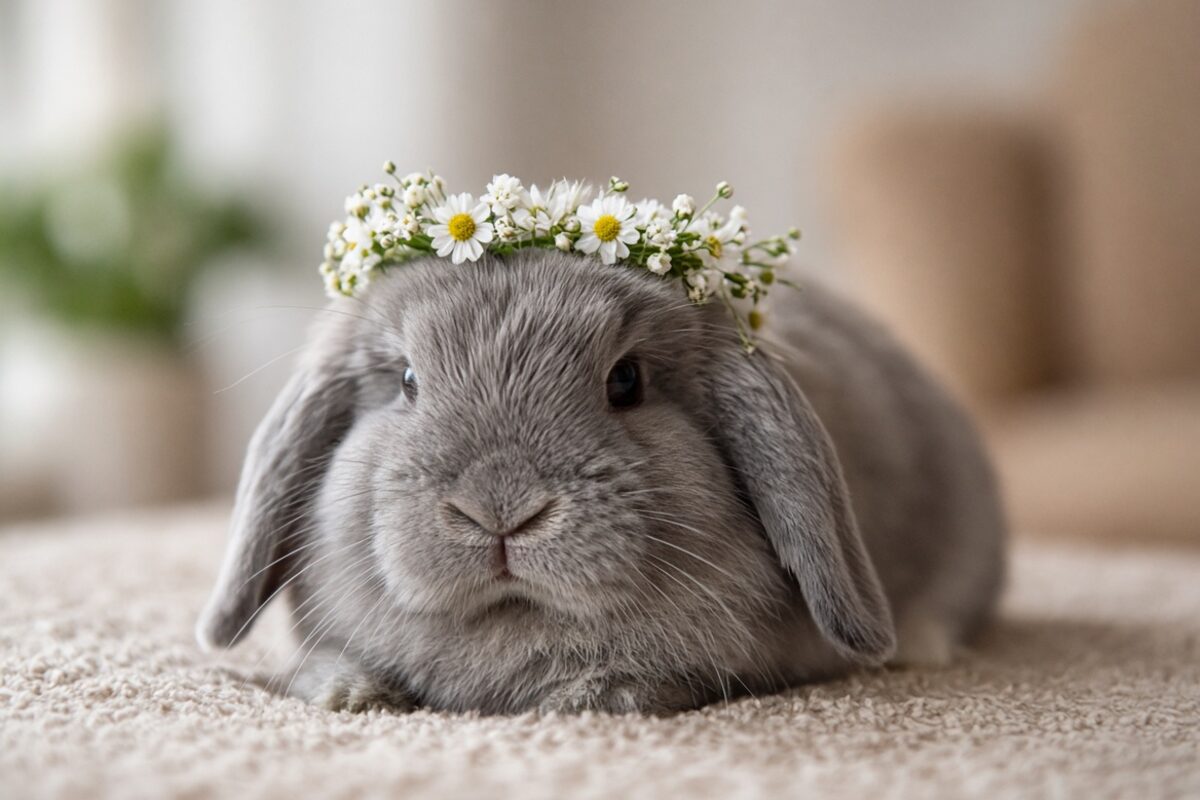 Rabbit in flowers
