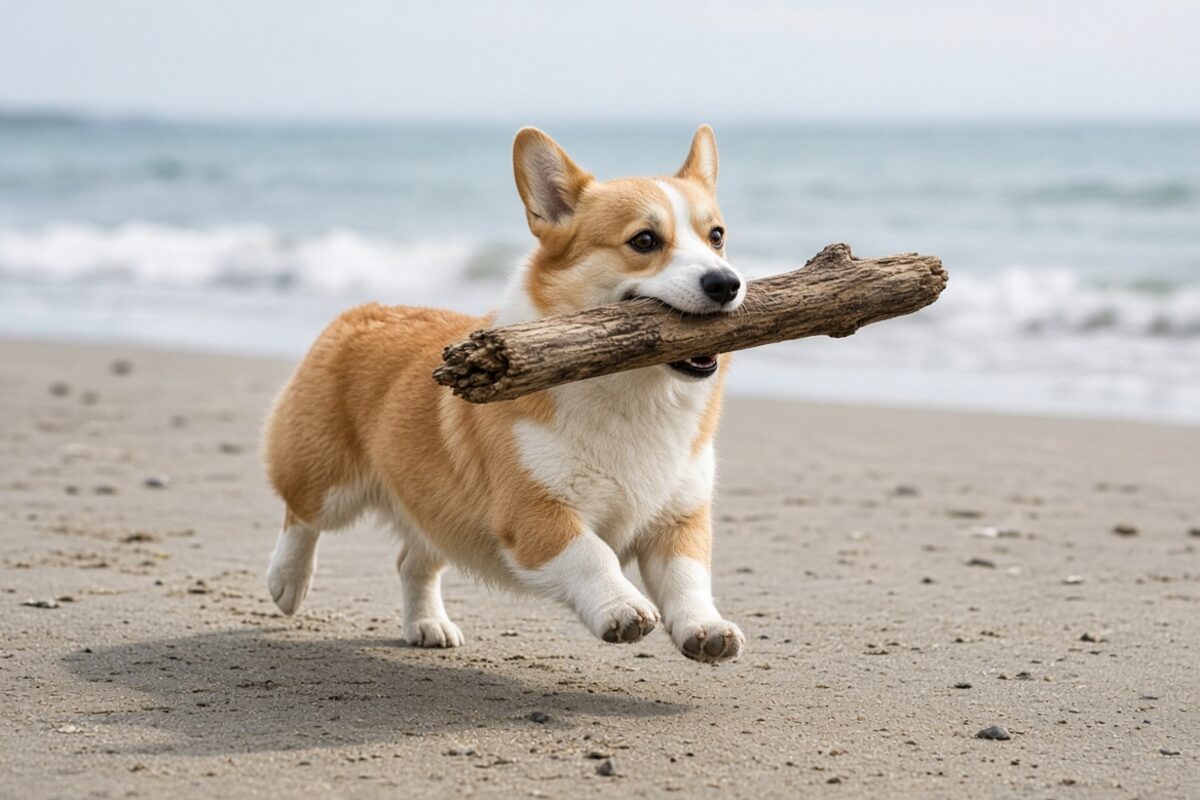 Dog with a stick